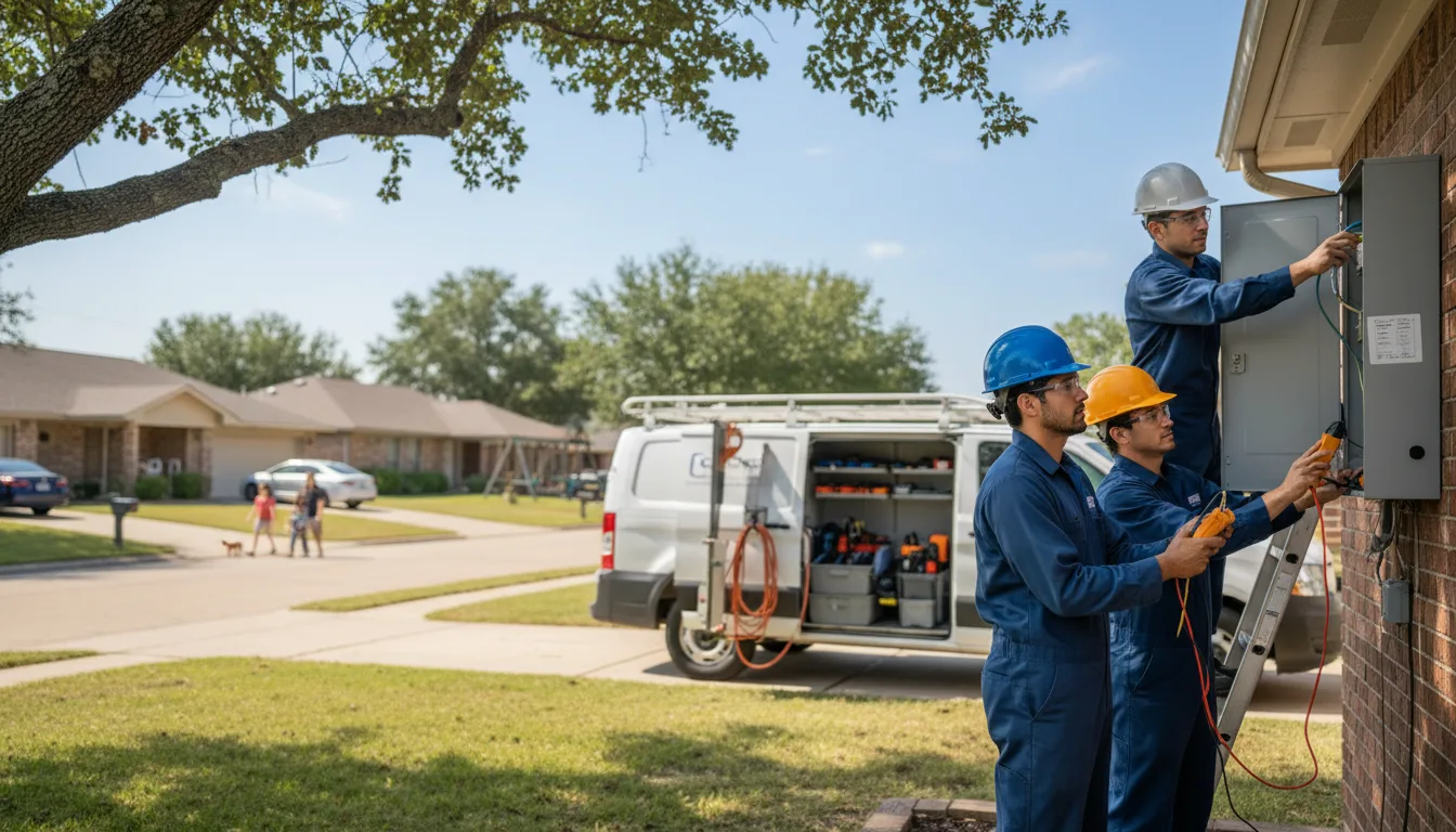 Certified electrician providing emergency electrical services in Garwood, TX